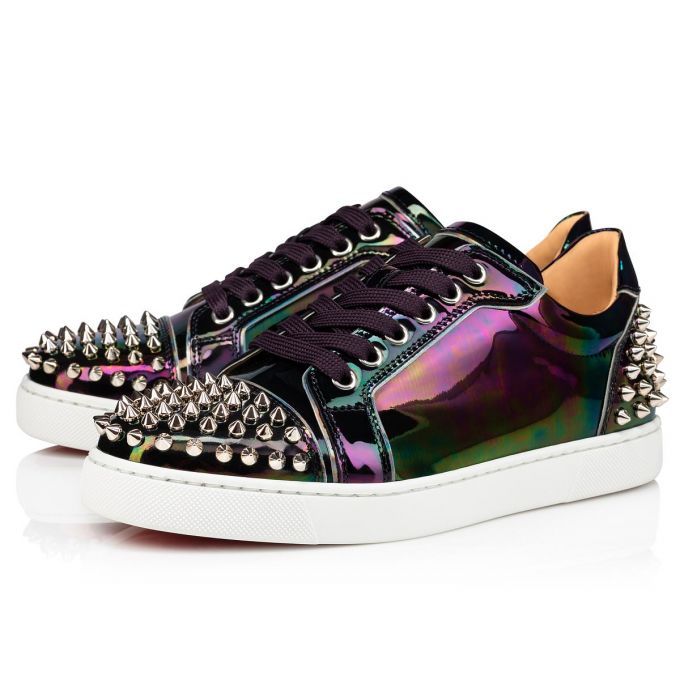 Christian Louboutin Vieira 2 Lack Sneakers Sneakers Damen Schwarz Grau | AT-09076