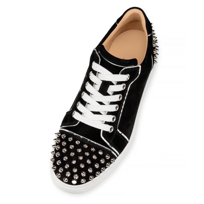 Christian Louboutin Vieira 2 Veau Velours Sneakers Sneakers Damen Schwarz Silber | AT-02392