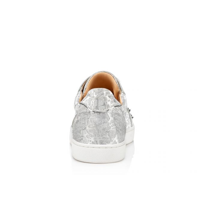 Christian Louboutin Vieira Spikes Specchio/Laminato Sneakers Sneakers Damen Silber | AT-83918