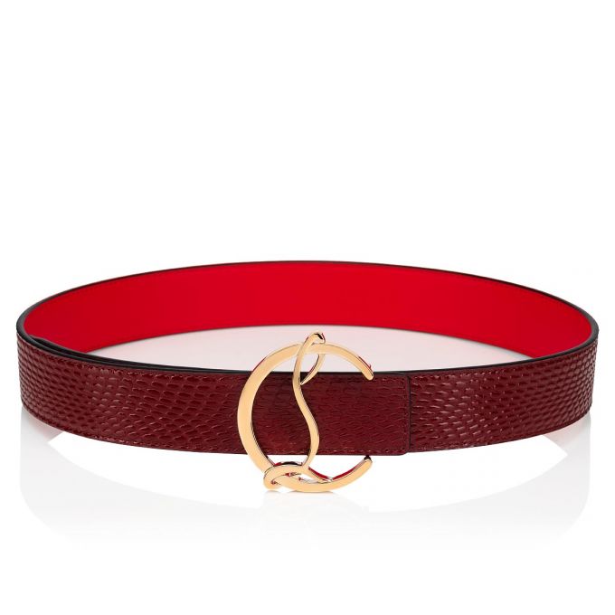 Christian Louboutin W Cl Logo Belt Creative Leder Belts Gürtel Damen Bordeaux Gold | AT-49546