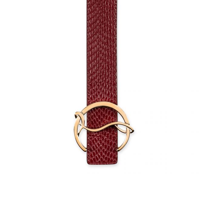 Christian Louboutin W Cl Logo Belt Creative Leder Belts Gürtel Damen Bordeaux Gold | AT-49546