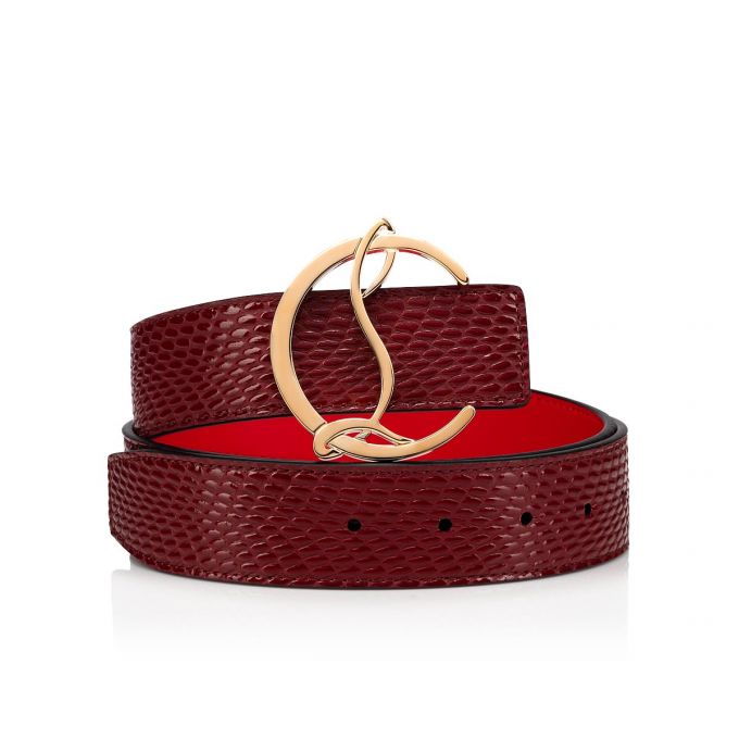 Christian Louboutin W Cl Logo Belt Creative Leder Belts Gürtel Damen Bordeaux Gold | AT-49546