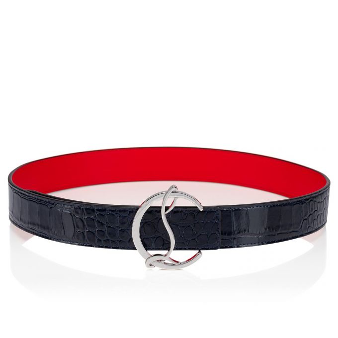 Christian Louboutin W Cl Logo Belt Creative Leder Belts Gürtel Damen Blau Silber | AT-94986