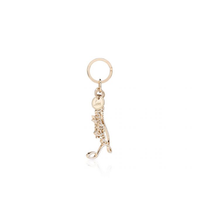 Christian Louboutin W Louboutin Logo Keyring Strass Keyrings Schlüsselring Damen Gold | AT-84950