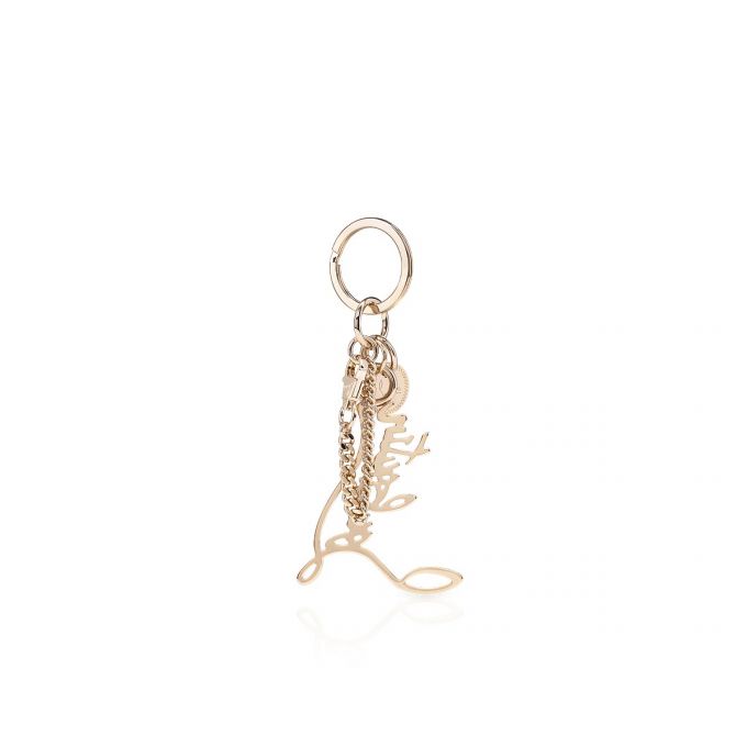 Christian Louboutin W Louboutin Logo Keyring Strass Keyrings Schlüsselring Damen Gold | AT-84950