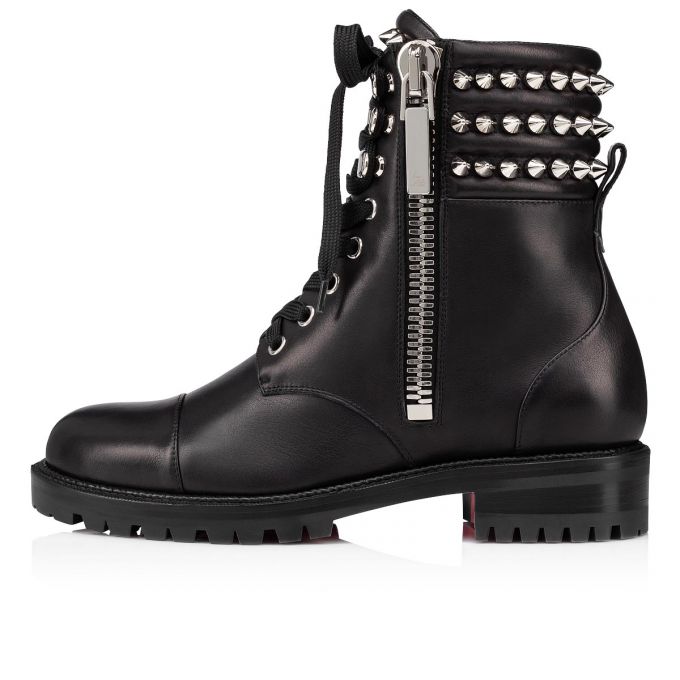 Christian Louboutin Winter Spikes Calf Boots Stiefel Damen Schwarz | AT-98097