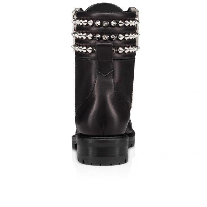 Christian Louboutin Winter Spikes Calf Boots Stiefel Damen Schwarz | AT-98097