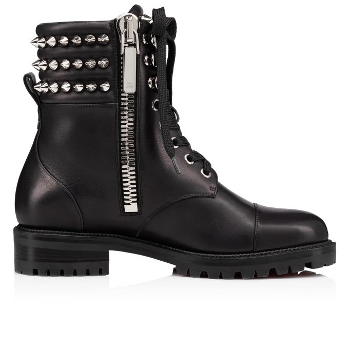 Christian Louboutin Winter Spikes Calf Boots Stiefel Damen Schwarz | AT-98097