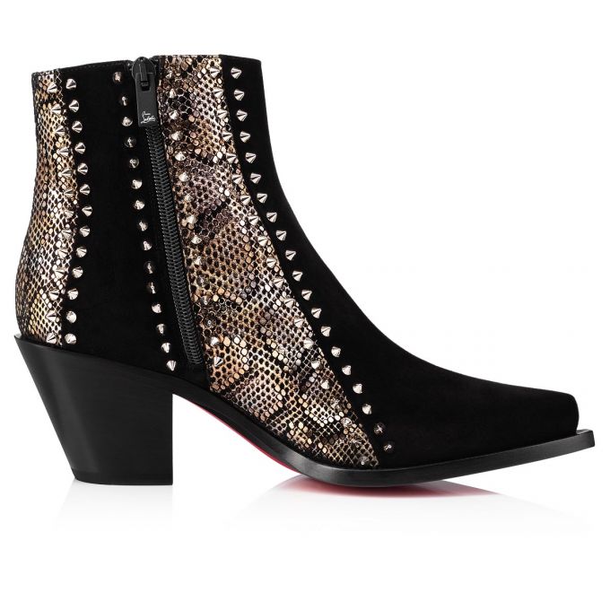 Christian Louboutin With My Guitar 65 Vers Wildleder Boots Stiefel Damen Schwarz | AT-35170