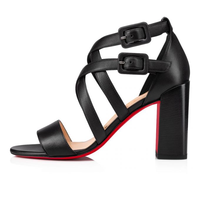 Christian Louboutin Zefira 85 Calf Sandals Sandalen Damen Schwarz | AT-22741