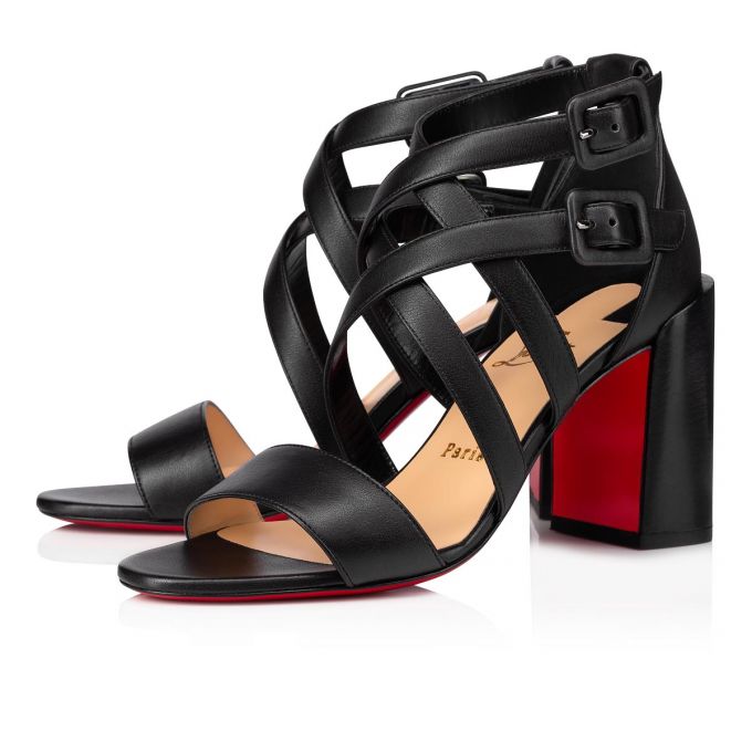 Christian Louboutin Zefira 85 Calf Sandals Sandalen Damen Schwarz | AT-22741