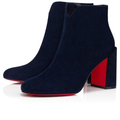 Christian Louboutin Castarika 85 Nocturne Veau Velours Boots Stiefel Damen Schwarz | AT-74082