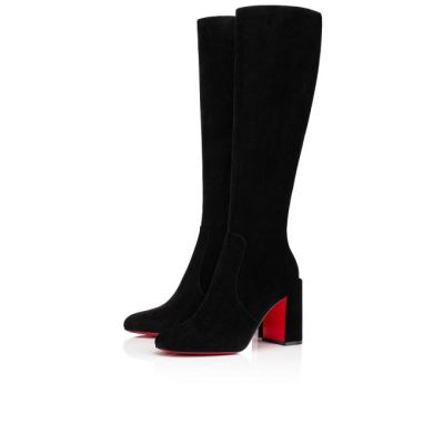 Christian Louboutin Cavalika 85 Veau Velours Boots Stiefel Damen Schwarz | AT-34015