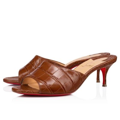 Christian Louboutin East Mule 55 Calf Mules Mules Damen Braun | AT-62642