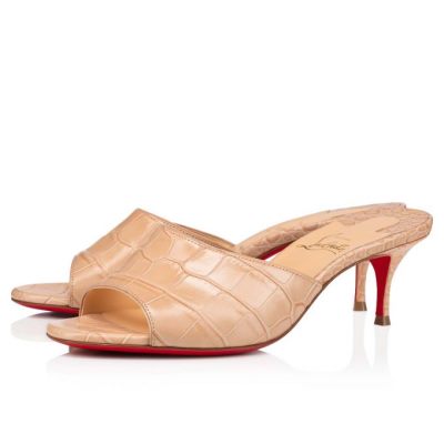 Christian Louboutin East Mule 55 Calf Mules Mules Damen Braun | AT-73606