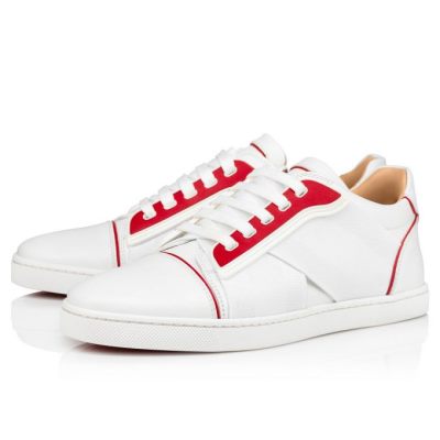 Christian Louboutin Elastikid 000 Calf Sneakers Sneakers Damen Weiß Rot | AT-71907