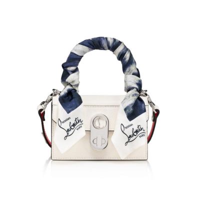 Christian Louboutin Elisa Top Handle Nano Klassische Leder Mini Bags Belt Bags & Mini Bags Damen Weiß Mehrfarbig Silber | AT-71268