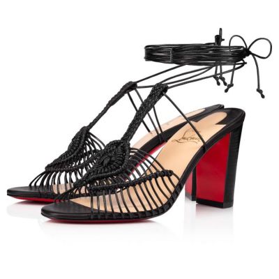 Christian Louboutin Janis In Heels 85 Lucido Calf Sandals Sandalen Damen Schwarz | AT-24181