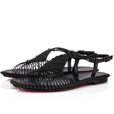 Christian Louboutin Janis In Spain Calf Sandals Sandalen Damen Schwarz | AT-48928