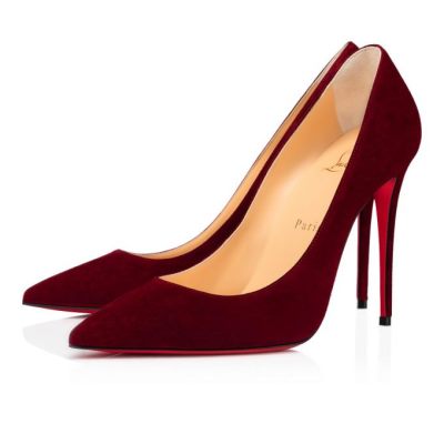 Christian Louboutin Kate 100 100 Tanin Veau Velours Pumps Pumps Damen Bordeaux | AT-83652