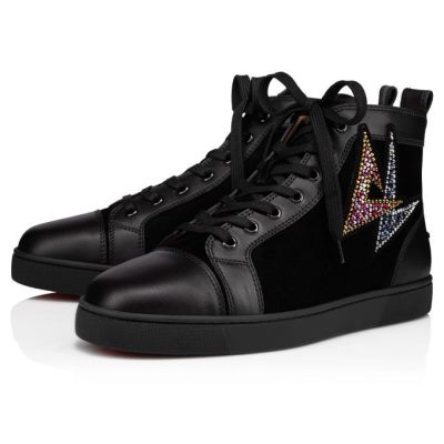 Christian Louboutin Lou Oui Veau Velours Sneakers Sneakers Herren Schwarz | AT-47438