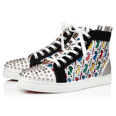 Christian Louboutin Lou Spikes Orlato Calf Sneakers Sneakers Herren Mehrfarbig Silber | AT-02211