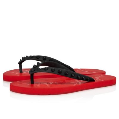 Christian Louboutin Loubi Flip Donn 000 Gomme Mules Mules Damen Schwarz Rot | AT-27198