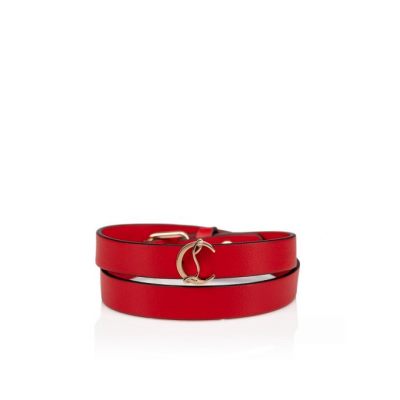 Christian Louboutin Loubilink Klassische Leder Bracelets Bracelets Damen Rot Gold | AT-59784