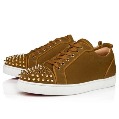 Christian Louboutin Louis Junior Sp 000 Veau Velours Sneakers Sneakers Herren Olivgrün | AT-49722