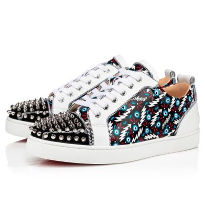 Christian Louboutin Louis Junior Spikes Orlato Creative Leder Sneakers Sneakers Herren Schwarz Weiß | AT-10780