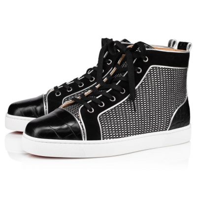 Christian Louboutin Louis Orlato Baumwoll Sneakers Sneakers Herren Schwarz | AT-14468