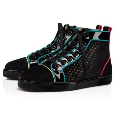 Christian Louboutin Louis Orlato Velvet Sneakers Sneakers Herren Schwarz Mehrfarbig | AT-06538