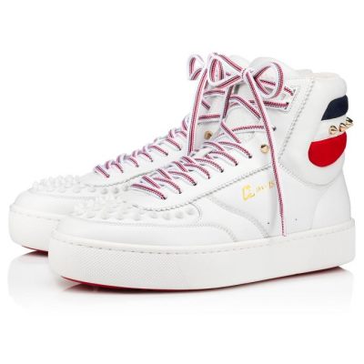 Christian Louboutin Top Rui Spikes Calf Sneakers Sneakers Herren Weiß | AT-88639