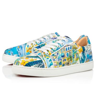 Christian Louboutin Vieira Silk Sneakers Sneakers Damen Mehrfarbig Weiß | AT-74011