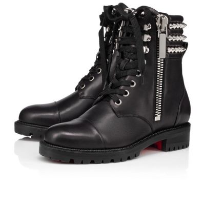 Christian Louboutin Winter Spikes Calf Boots Stiefel Damen Schwarz | AT-98097