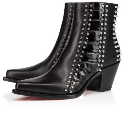 Christian Louboutin With My Guitar 65 Calf Boots Stiefel Damen Schwarz Silber | AT-37310